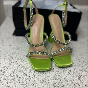 Betsey Johnson Lime Green Heels with Rhinestones